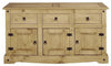 Traditional Large Sideboard, Solid Pine Wood With 3-Door and 3-Storage Drawer DL Traditional
