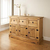 Traditional Large Sideboard, Solid Pine Wood With 3-Door and 3-Storage Drawer DL Traditional
