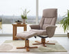 Traditional Recliner, Fabric Upholstery With Cherry Finished Base, Mink DL Traditional