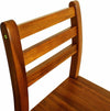 Traditional Set of 2 Bar Stool in Acacia Hardwood with Backrest and Footrest DL Traditional