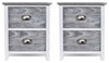 Traditional Set of 2 Bedside Cabinets, Painted Wood, 2 Storage Drawers, Grey DL Traditional