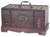 Traditional Set of 2 Storage Chest in Antique Cherry Finished Wood with Handles DL Traditional
