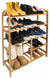 Traditional Shoe Rack, Natural Bamboo Wood With 5 Tiers, Side Handles DL Traditional