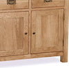 Traditional Sideboard in Honey Waxed Solid Wood with 2 Doors and Storage Drawers