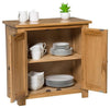 Traditional Sideboard, Light Oak Finished Solid Wood, 2-Door and Inner Shelf DL Traditional