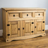 Traditional Sideboard, Solid Pine Wood With 3-Door and 3-Storage Drawers DL Traditional