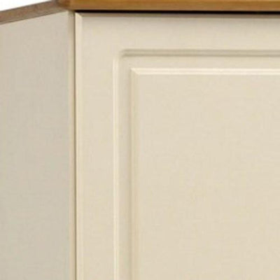 Traditional Simple Wardrobe, Painted MDF, 2-Door and 3-Drawer, Cream/Pine DL Traditional
