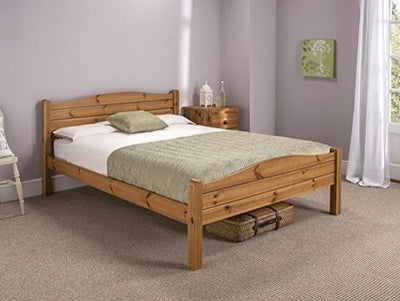 Traditional Small Double Bed, Natural Elwood Frame, Honey Antique Design DL Traditional