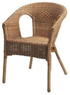 Traditional Stackable Armchair With Bamboo Wooden Frame and Rattan Seat DL Traditional