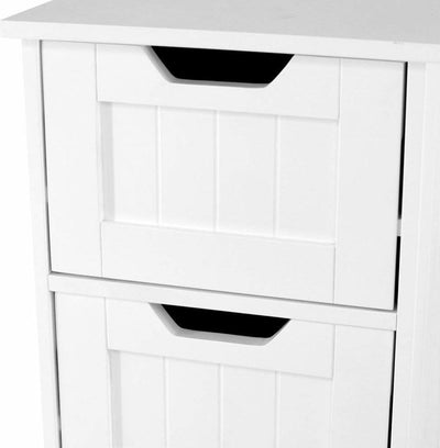 Traditional Standing Cabinet Unit in MDF With Four Drawers, White Finish DL Traditional