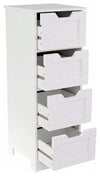Traditional Standing Cabinet Unit in MDF With Four Drawers, White Finish DL Traditional