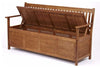 Traditional Storage Bench in Brown Finished Hardwood, Perfect for Space-Saving DL Traditional