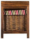 Traditional Storage Bench in Solid Pine Wood With 2 Wicker Baskets and 2 Drawers DL Traditional