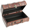Traditional Storage Box, Dark Brown Finished Wood With Fabric Lining Inside DL Traditional