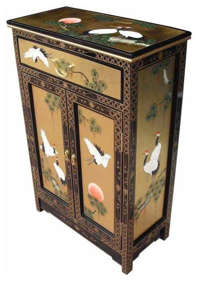 Traditional Storage Cabinet in Hand Painted MDF, Oriental Chinese Design DL Traditional