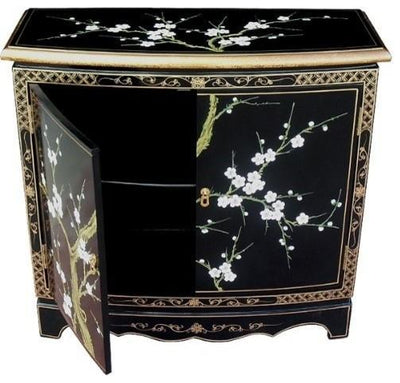 Traditional Storage Cabinet, MDF With 2-Door, Blossom Chinese Design DL Traditional