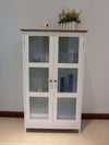 Traditional Storage Cabinet, MDF With 2 Glass Doors and Internal Shelves DL Traditional