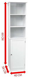 Traditional Storage Cabinet Unit in MDF, 3 Open Shelves, White Finish DL Traditional