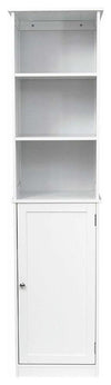 Traditional Storage Cabinet Unit in MDF, 3 Open Shelves, White Finish DL Traditional