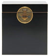 Traditional Storage Chest in Black Finish with Gold Leaf Details DL Traditional