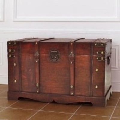 Traditional Storage Chest in Mocha Brown Finished Wood, Perfect for Storage DL Traditional