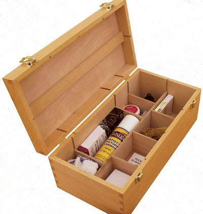 Traditional Storage Chest in Solid Beechwood with Lid and Inner Compartments DL Traditional