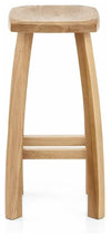 Traditional Stylish Bar Stool in Light Oak Finished Solid Wood with Footrest DL Traditional