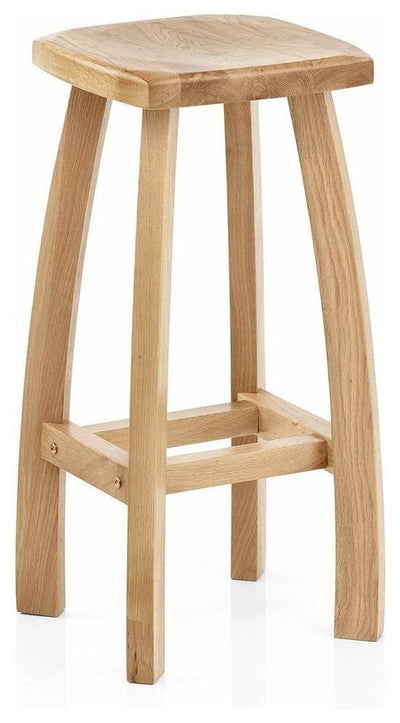 Traditional Stylish Bar Stool in Light Oak Finished Solid Wood with Footrest DL Traditional