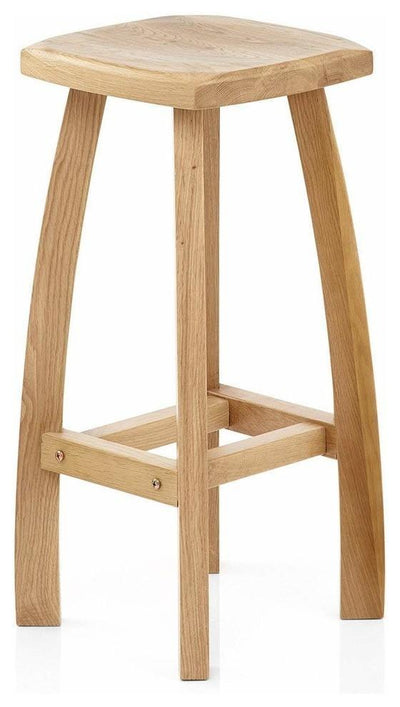 Traditional Stylish Bar Stool in Light Oak Finished Solid Wood with Footrest DL Traditional