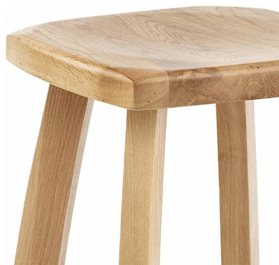 Traditional Stylish Bar Stool in Light Oak Finished Solid Wood with Footrest DL Traditional