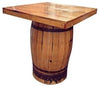 Traditional Stylish Drink Table, Solid Oak Wood With Square Top, Barrel Design DL Traditional