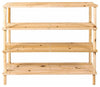 Traditional Stylish Shoe Rack, Chinese Fir Wood, 4 Slated Open Shelves, Natural DL Traditional