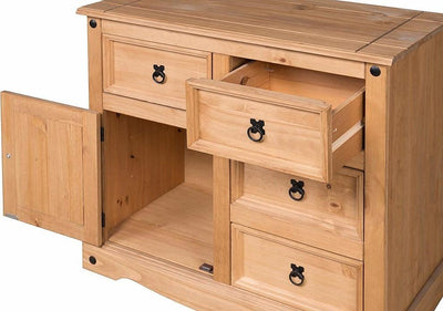 Traditional Stylish Sideboard, Solid Pine Wood With Doors and Storage Drawers DL Traditional