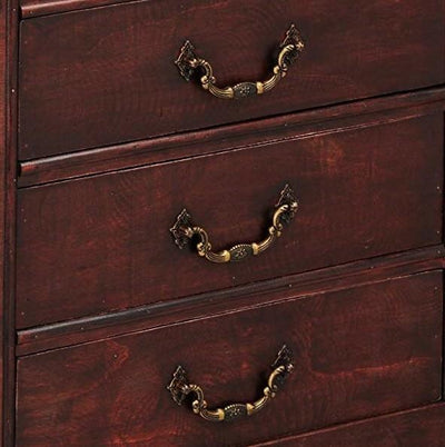 Traditional Stylish Storage Cabinet, Burgundy Finished Wood With Drawers DL Traditional