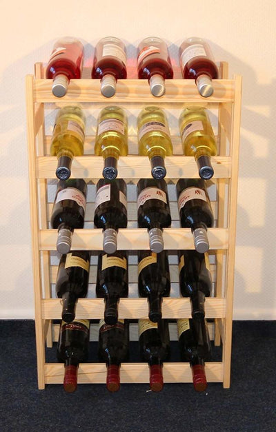 Traditional Stylish Wine Rack in Oak Finished Natural Wood, 20 bottles Capacity DL Traditional