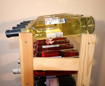 Traditional Stylish Wine Rack in Oak Finished Natural Wood, 20 bottles Capacity DL Traditional