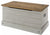 Traditional Trunk in Solid Pine Wood With Metal Handles and Grey Wash Finish DL Traditional