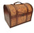 Traditional Trunk in Wood with Leather Strapping and Map Atlas Design DL Traditional