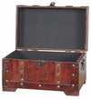 Traditional Trunk, Solid Wood and Leather, Cherry Finish DL Traditional