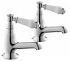 Traditional Twin Basin Sink Hot and Cold Taps, Chrome Plated Solid Brass DL Traditional