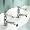 Traditional Twin Basin Sink Hot and Cold Taps, Chrome Plated Solid Brass DL Traditional