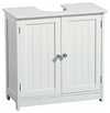 Traditional Under Sink Cabinet, White MDF With 2-Door and Inner Shelves DL Traditional