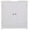 Traditional Under Sink Cabinet, White MDF With 2-Door and Inner Shelves DL Traditional