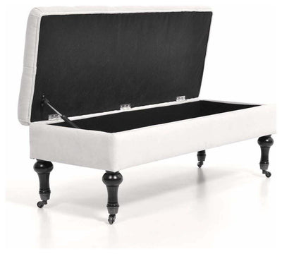 Traditional Upholstered Storage Bench, Grey DL Traditional
