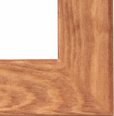 Traditional Wall Mirror with Light Oak Finished Solid Wood, Rectangular Design, DL Traditional