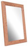 Traditional Wall Mirror with Light Oak Finished Solid Wood, Rectangular Design, DL Traditional