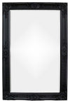 Traditional Wall Mounted Mirror With Solid Wood Frame and Bevelled Edges, Black DL Traditional