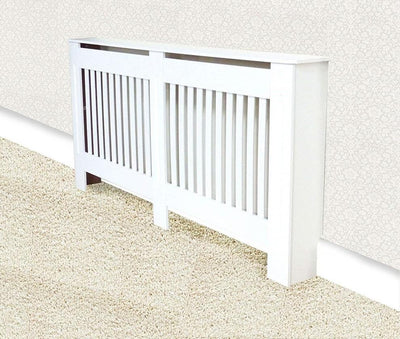 Traditional Wall Mounted Radiator Cover, White Painted MDF, Extra Large DL Traditional
