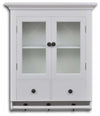 Traditional Wall Mounted Storage Cabinet, White Painted MDF With Glass Doors DL Traditional