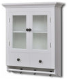 Traditional Wall Mounted Storage Cabinet, White Painted MDF With Glass Doors DL Traditional